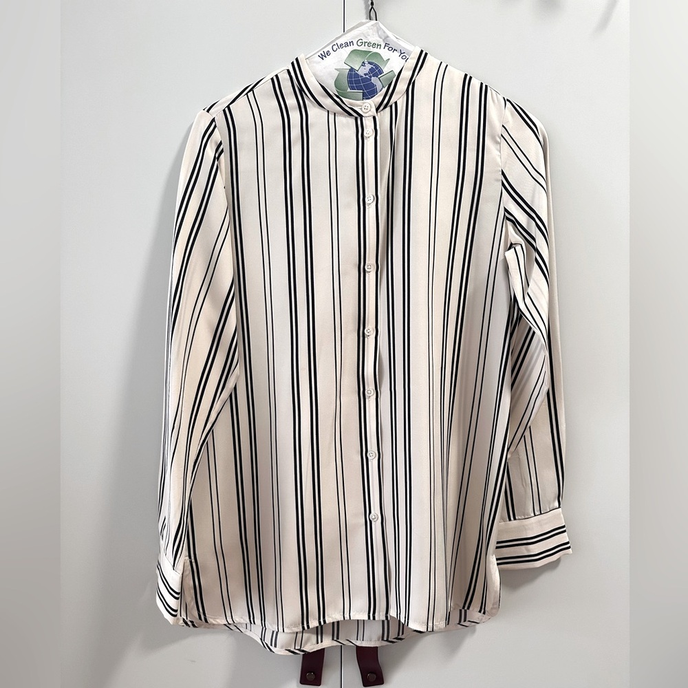 Everlane Striped Silk Button Shirt - Size 0 (fits up to size 4)